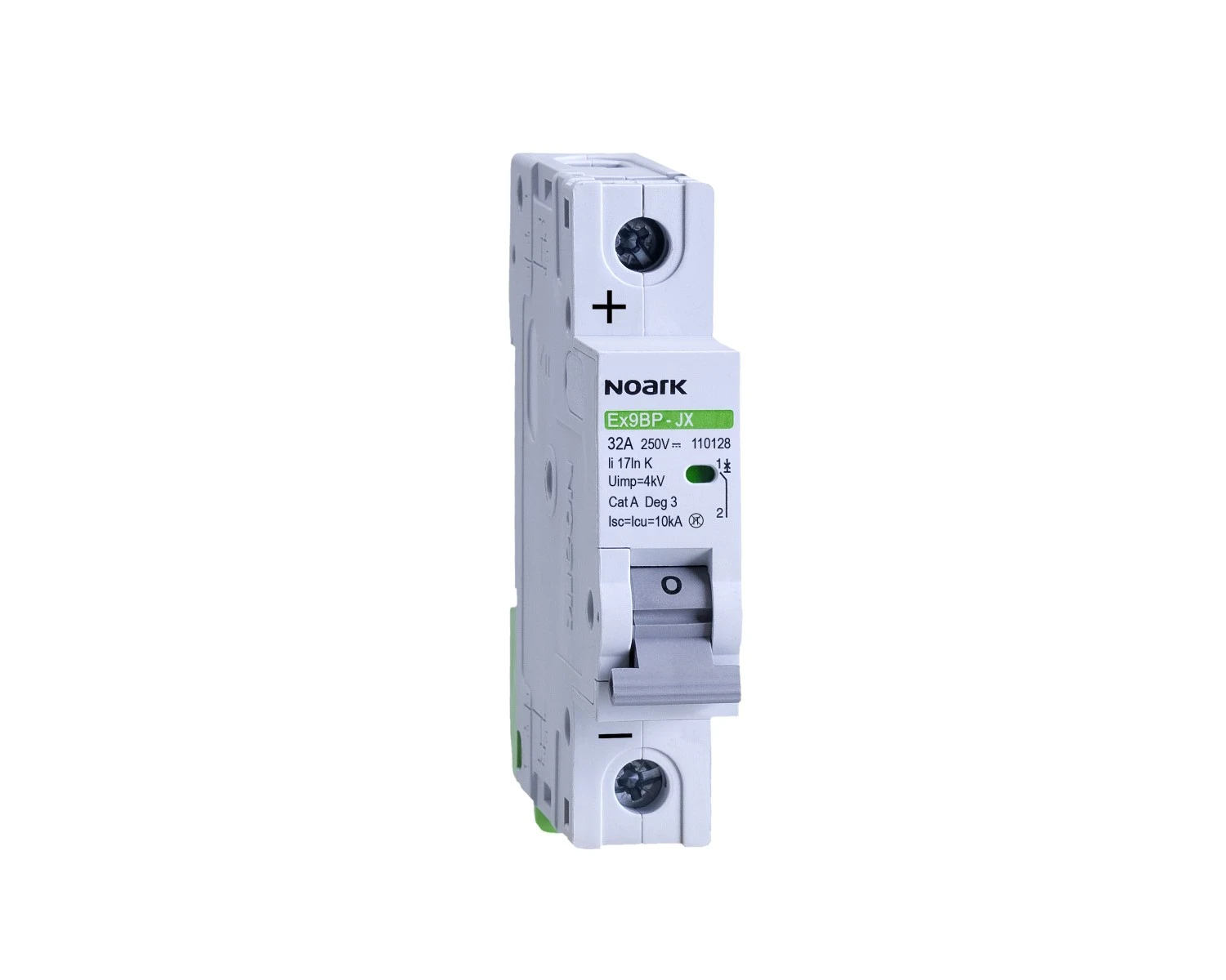 Intrerupator automat DC 16A 1P Curba K 10kA 250V - Noark Ex9BP-JX(+) 110125 pentru aplicatii fotovoltaice