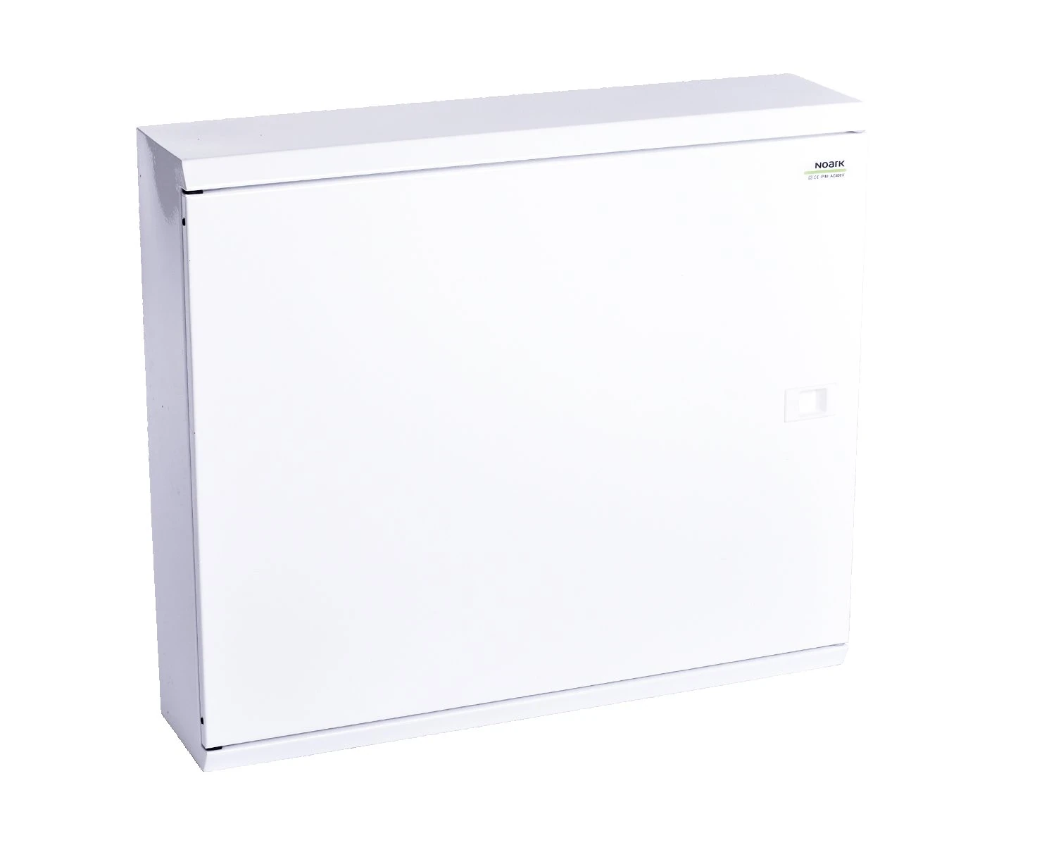 Tablou metalic de distributie plat aparent 2 randuri (2x33 module) 66 module culoare alba,usa plina blocuri terminale NPE incluse - EMFS2 66W - Noark 109824