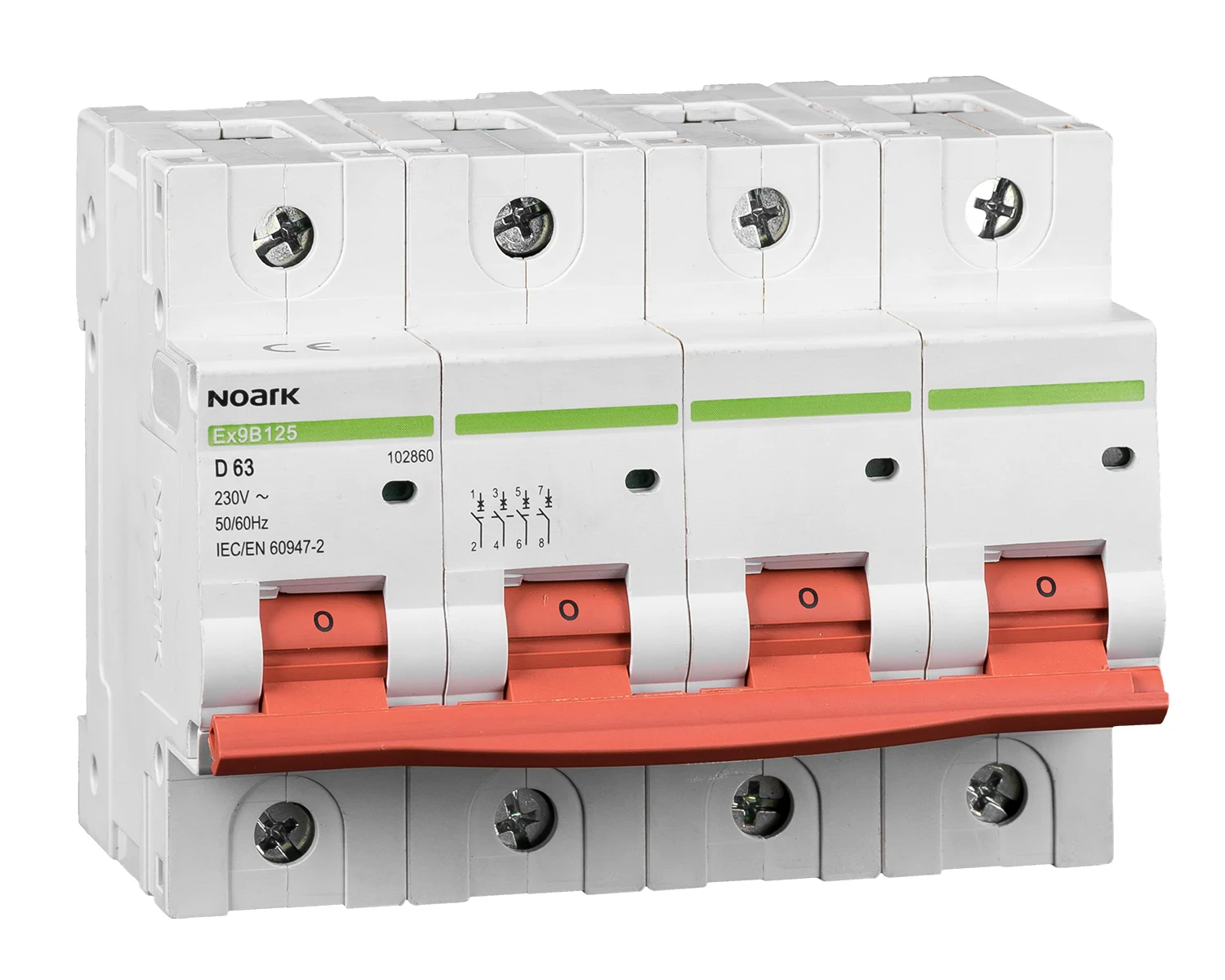 Intrerupator automat 100A 4P Curba C 20kA - Noark Ex9B125 102852