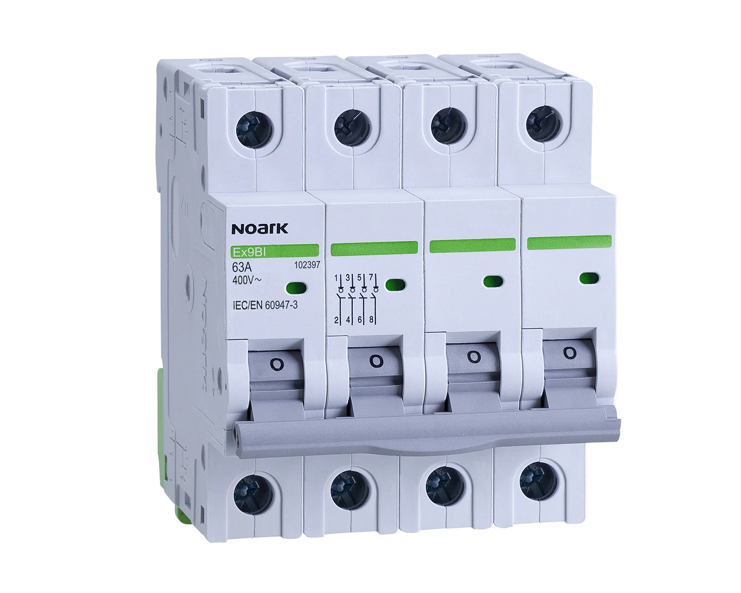 Intreruptor-separator 32a, 4p, latime 4 module - noark - ex9bi - 102395