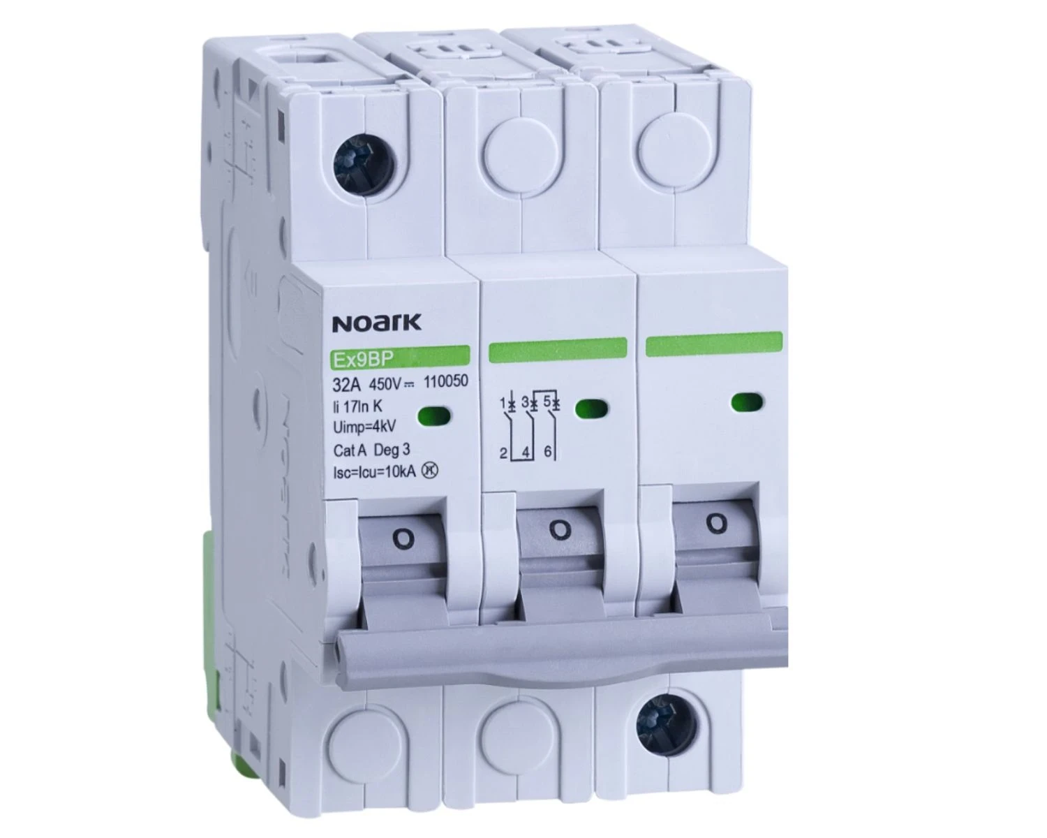 Intrerupator automat DC 63A 3P Curba C 10kA 450V - Noark Ex9BP 110000 pentru aplicatii fotovoltaice