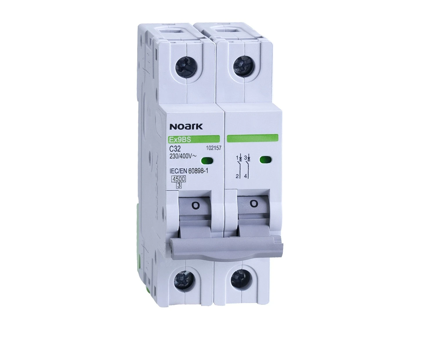 Siguranta electrica modulara 32A 2P Curba D 4.5kA - Noark Ex9BS 102247
