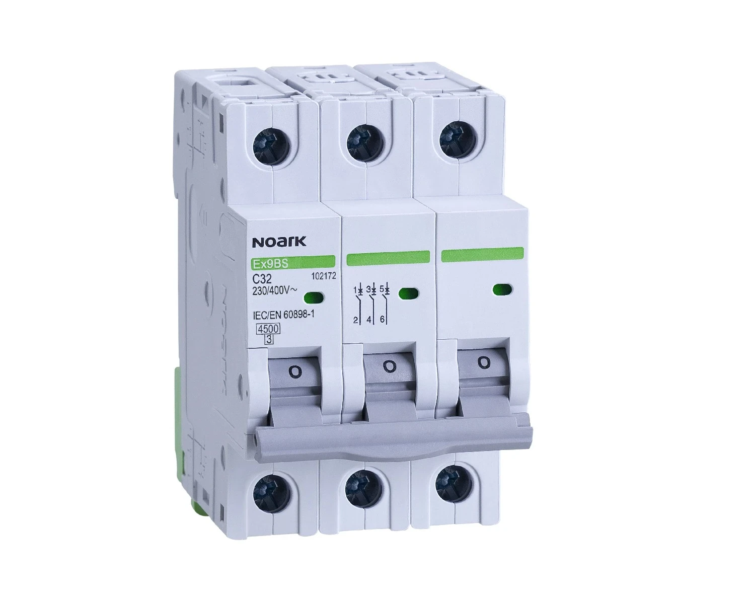 Siguranta electrica modulara 16A 3P Curba D 4.5kA - Noark Ex9BS 102259