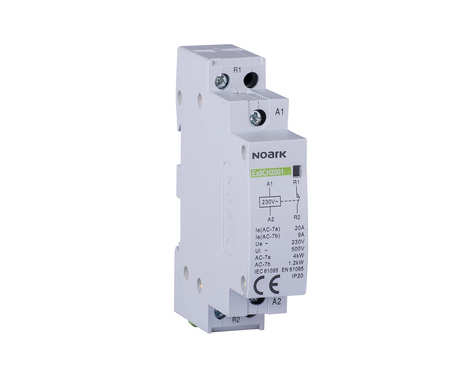Contactor modular 20A bobina 24V AC 1 NO - Noark Ex9CH20 107010