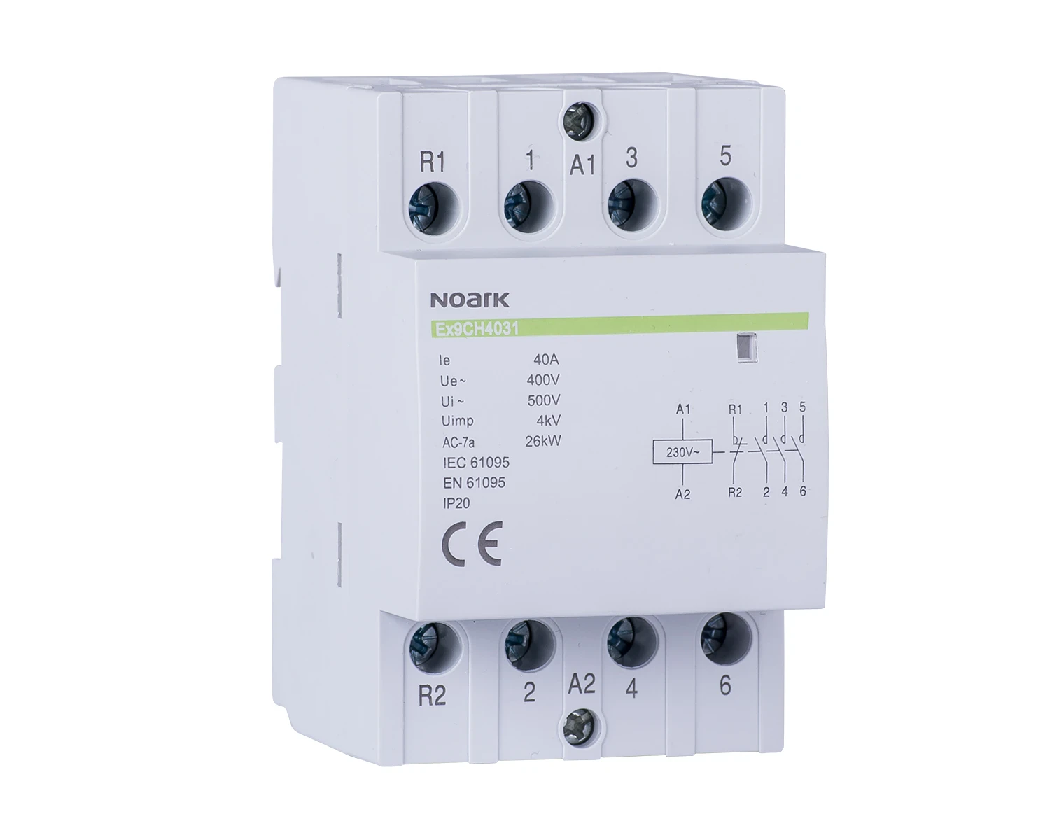 Contactor modular 63A bobina 230V AC 4 NC - Noark Ex9CH63 113653