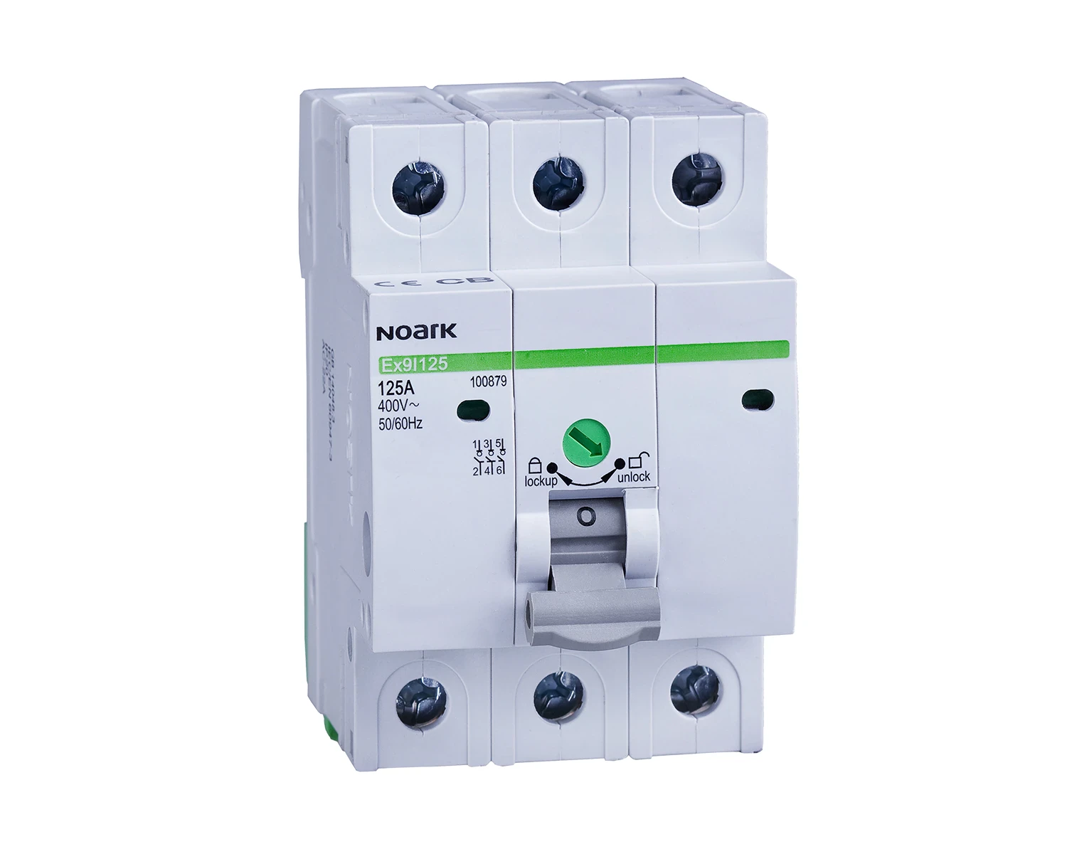 Intreruptor-separator 32A 3P latime 3 module - Noark - Ex9I125  - 100874