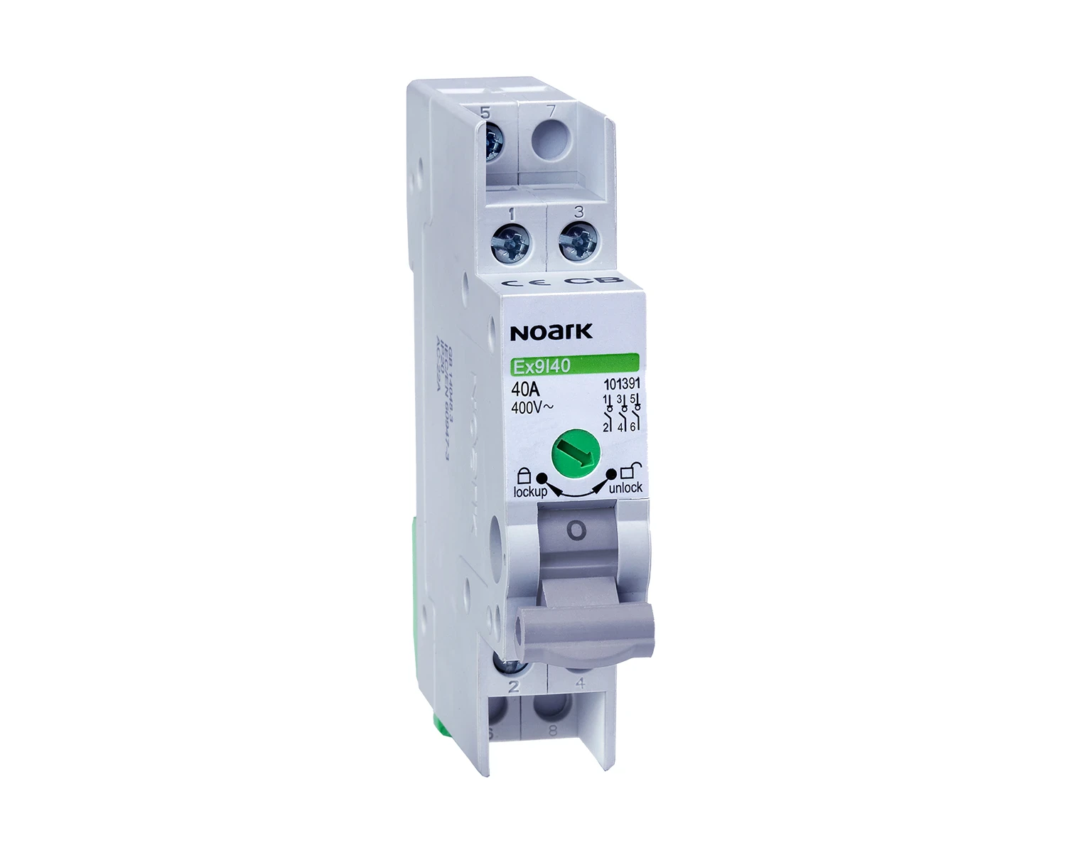 Intreruptor-separator 32A 2P latime 1 modul - Noark - Ex9I40 - 101389