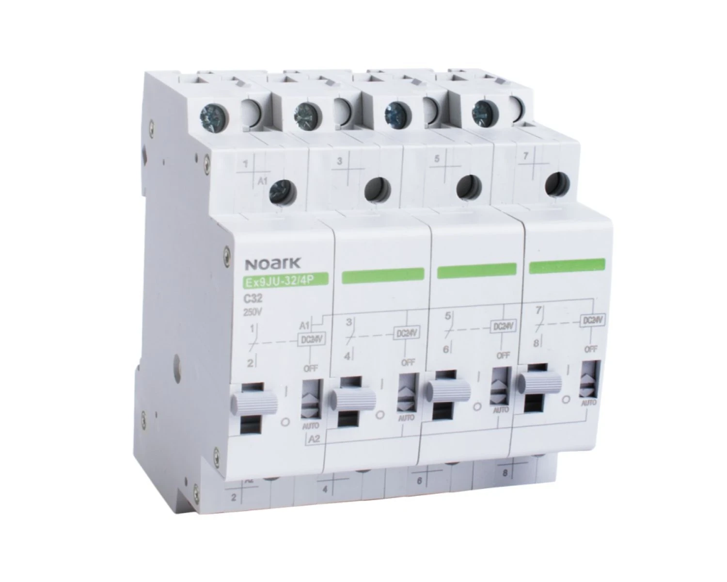 Releu pac cu pas - teleruptor - impuls 32a, 4 poli, bobina 24v ac, ex9ju-32 - noark - 110279