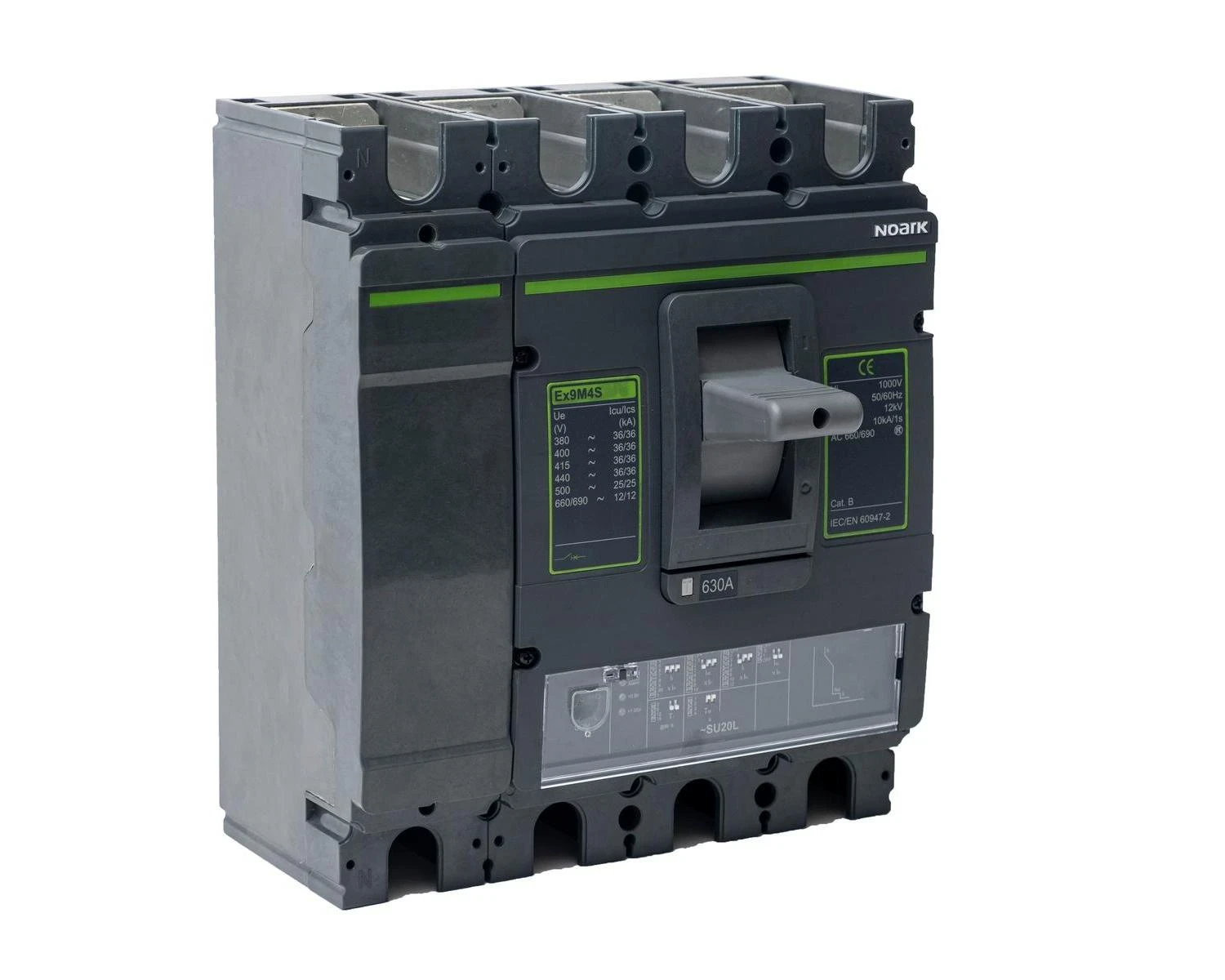 Intrerupator USOL 630A AC 4P 70kA Bloc declansator electronic (DIP) SU20L  cadru M4  - Noark Ex9M4Q 111262