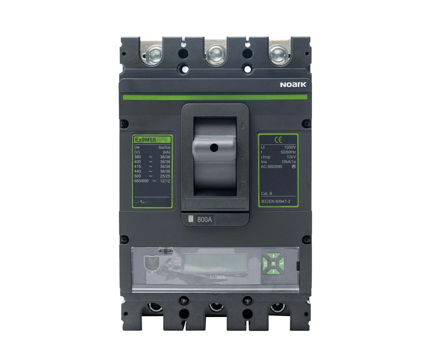 Intrerupator USOL 800A AC 3P 100kA Unitate de declansare electronica LCD SU20S  cadru M5  - Noark Ex9M5H 111373