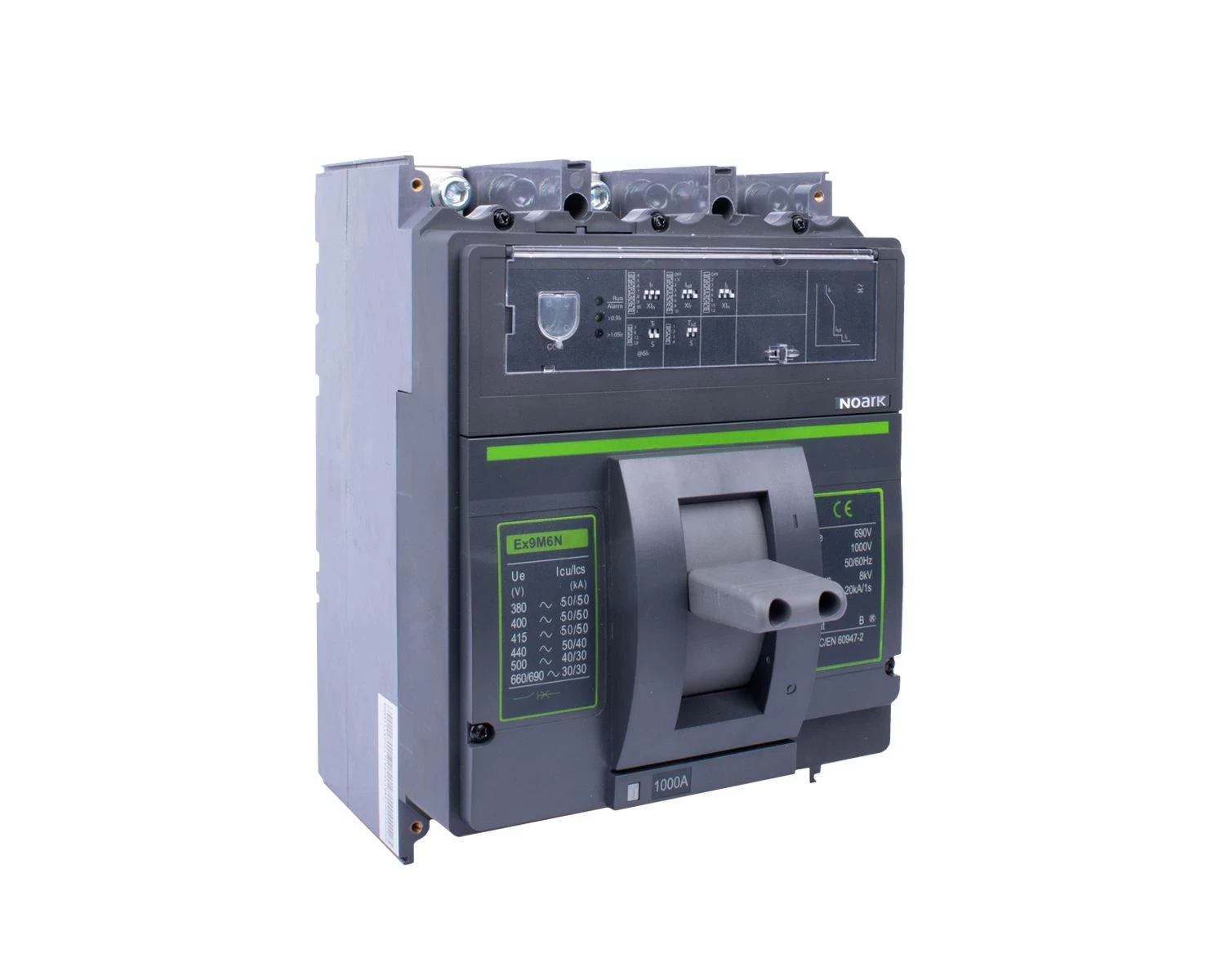 Intrerupator USOL 1250A, AC, 3P, 50kA, Bloc declansator electronic (DIP) SU20L, , cadru M6  - Noark Ex9M6N 110342