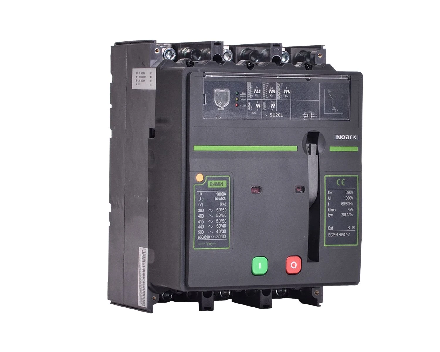 Intrerupator USOL 1600A AC 3P 100kA Bloc declansator electronic (DIP) SU20L Cu motor actionare de la distanta 400V AC cadru M6  - Noark Ex9M6H 110439