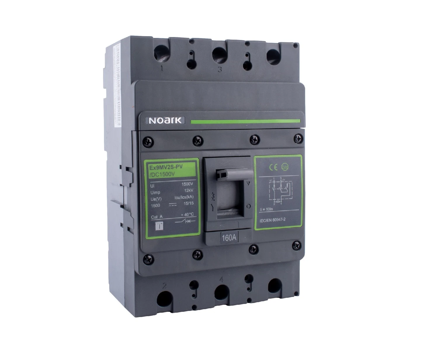 Intrerupator USOL 225A, DC, 2P, 15kA, cadru M2, pentru aplicatii fotovoltaice  - Noark Ex9MV2S-PV/DC1500 110197