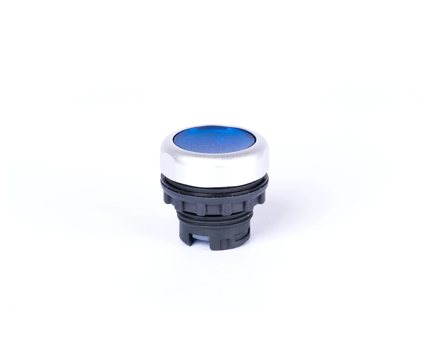 Buton plat, cu revenire, fara inscripţionare, cu indicator luminos, albastru ex9p1 fi b - noark - 105622