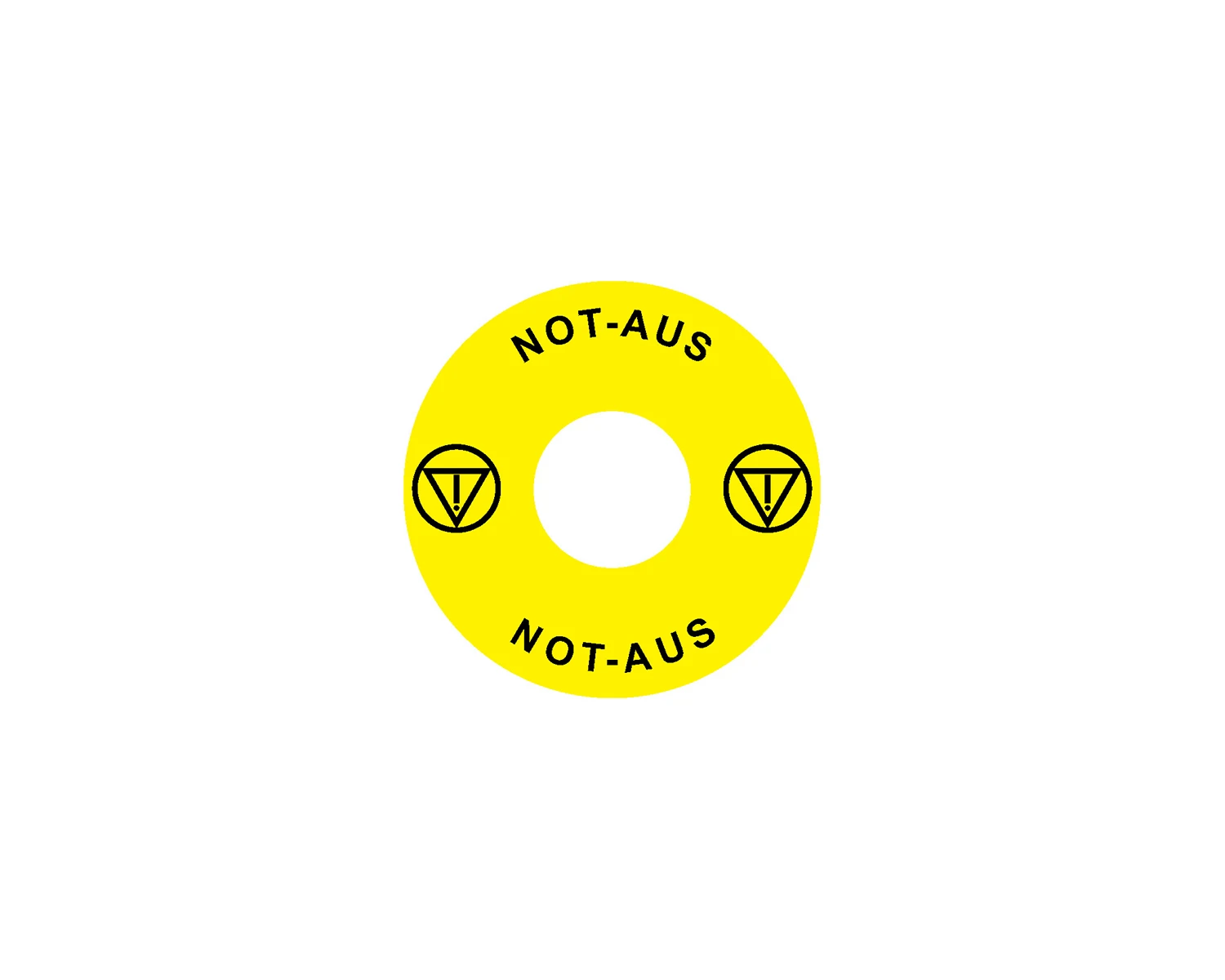 Eticheta pentru oprire de urgenţa pentru Ex9P1 H, rotunda 60 mm, autoadeziva, galben, DE Ex9P1 H S6DE - Noark - 106796
