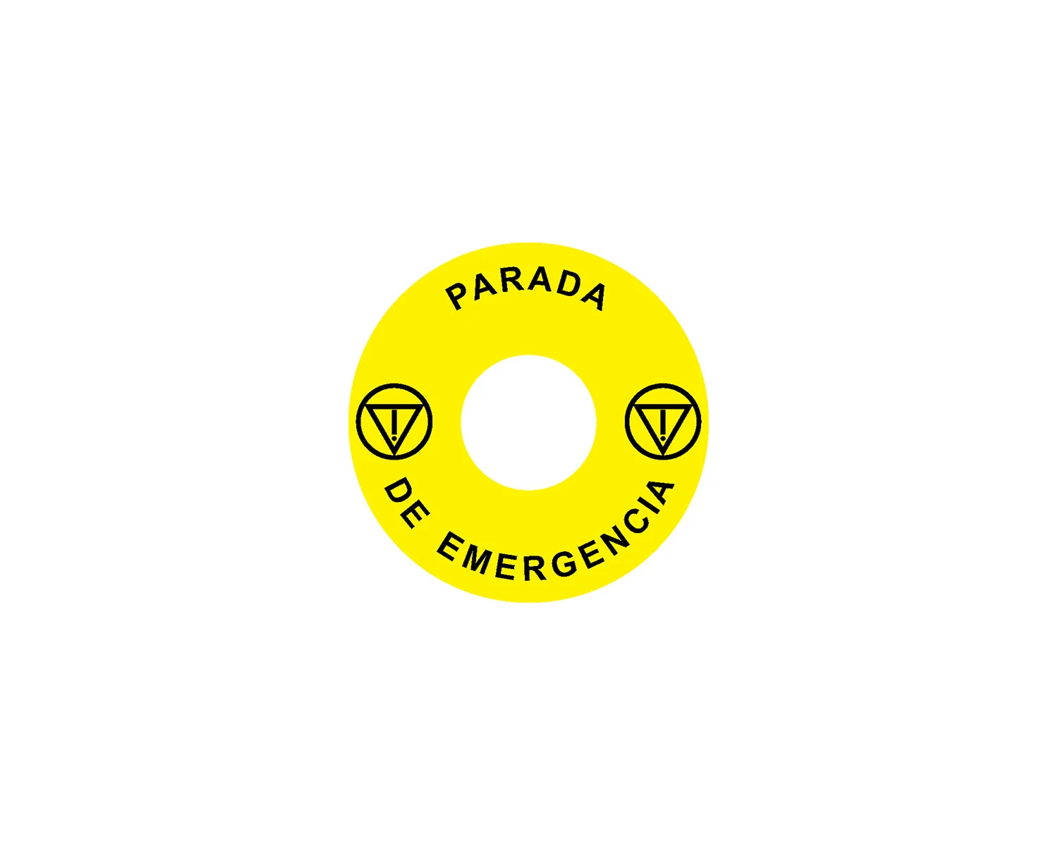 Eticheta pentru oprire de urgenţa pentru Ex9P1 H, rotunda 60 mm, autoadeziva, galben, ES Ex9P1 H S6ES - Noark - 106798