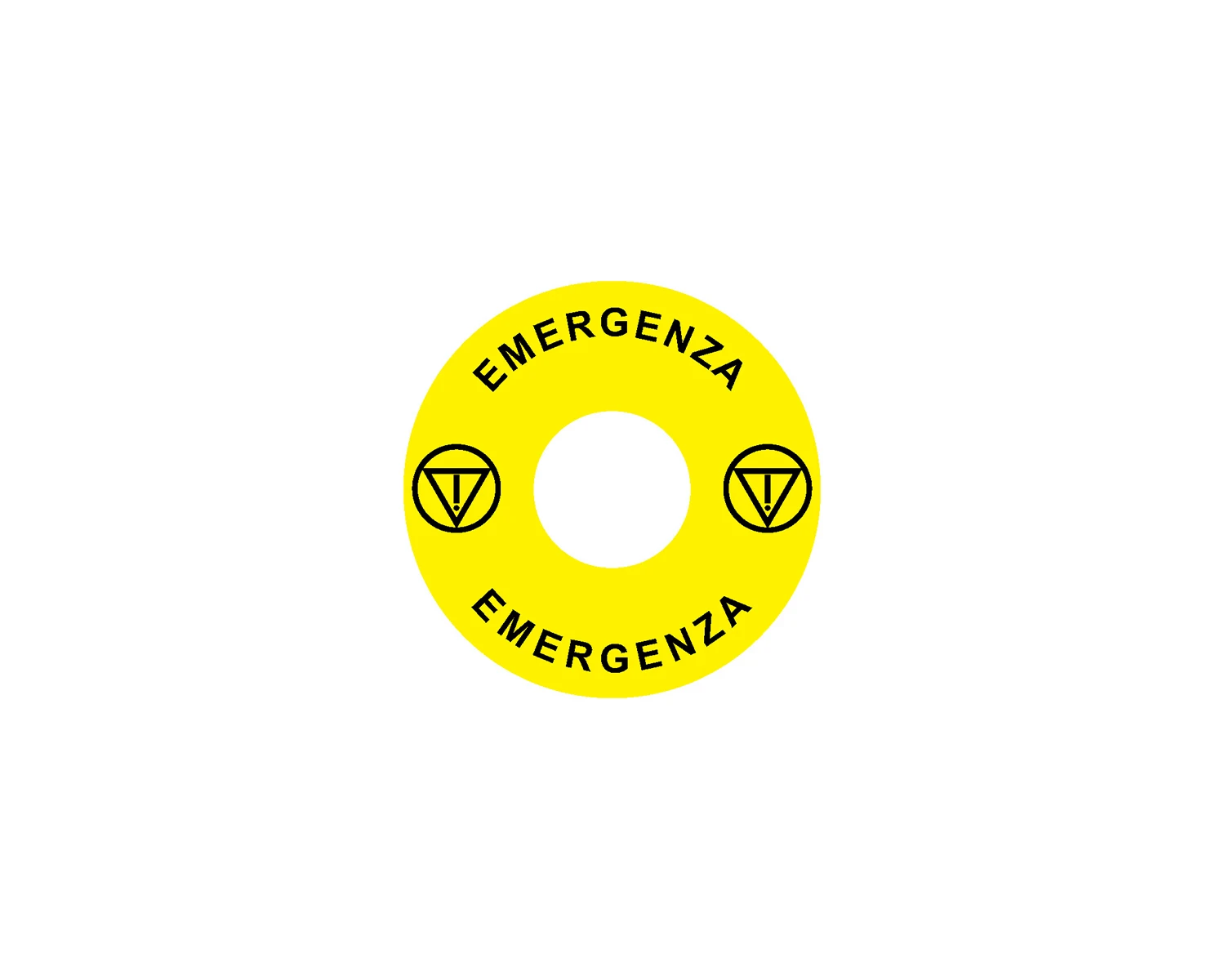 Eticheta pentru oprire de urgenţa pentru Ex9P1 H, rotunda 60 mm, autoadeziva, galben, IT Ex9P1 H S6IT - Noark - 106799