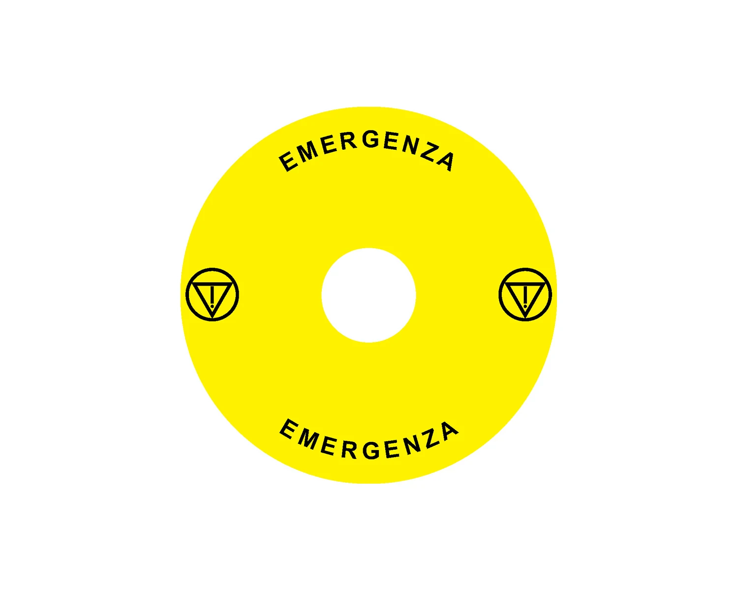 Eticheta pentru oprire de urgenţa pentru ex9p1 h, rotunda 90 mm, autoadeziva, galben, it ex9p1 h s9it - noark - 106815