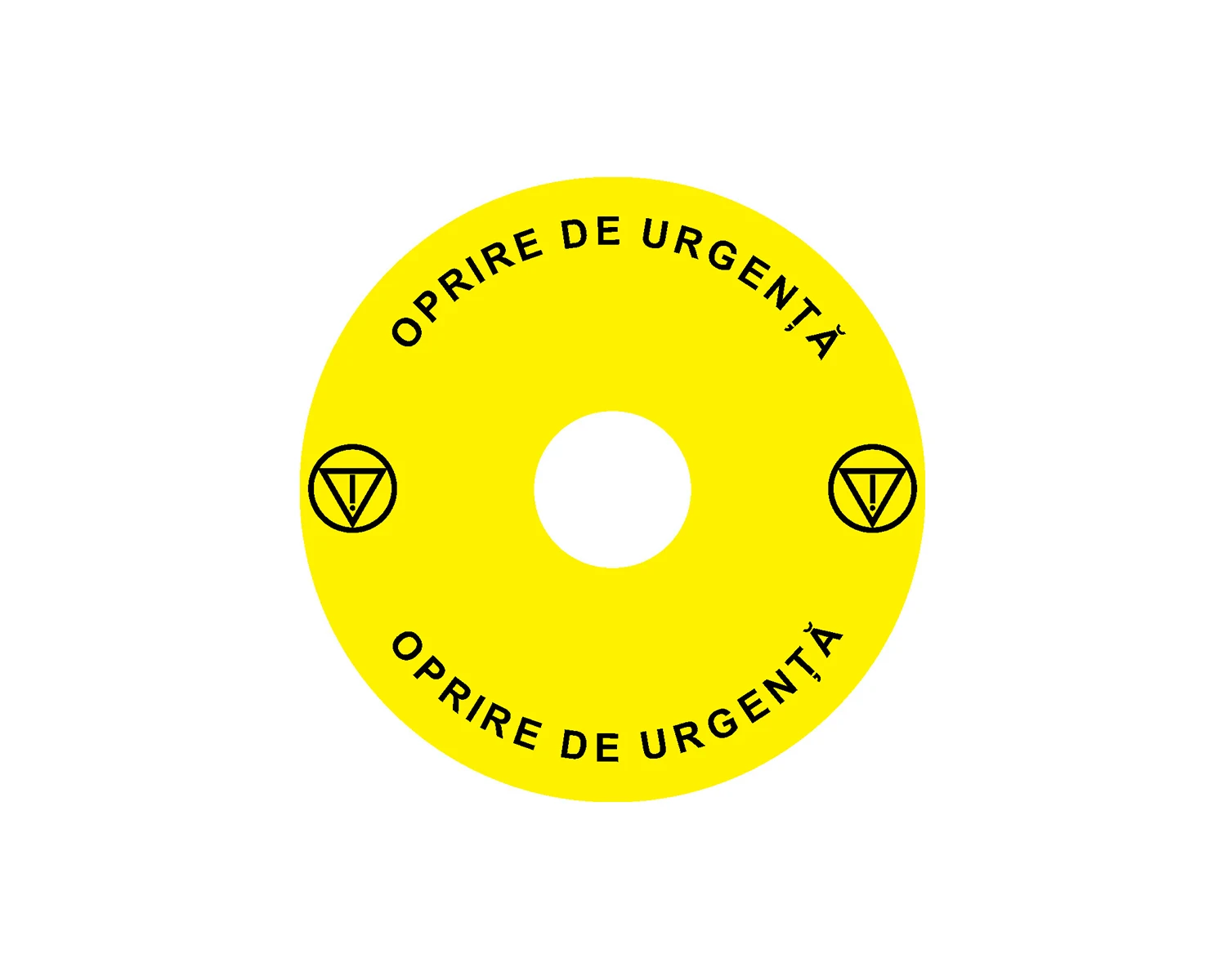 Eticheta pentru oprire de urgenţa pentru ex9p1 h, rotunda 90 mm, autoadeziva, galben, ro ex9p1 h s9ro - noark - 106811