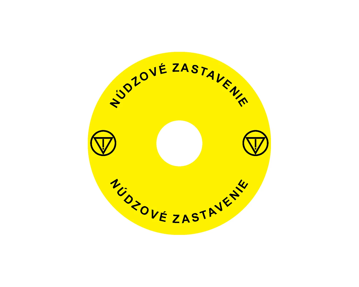 Eticheta pentru oprire de urgenţa pentru Ex9P1 H, rotunda 90 mm, autoadeziva, galben, SK Ex9P1 H S9SK - Noark - 106809