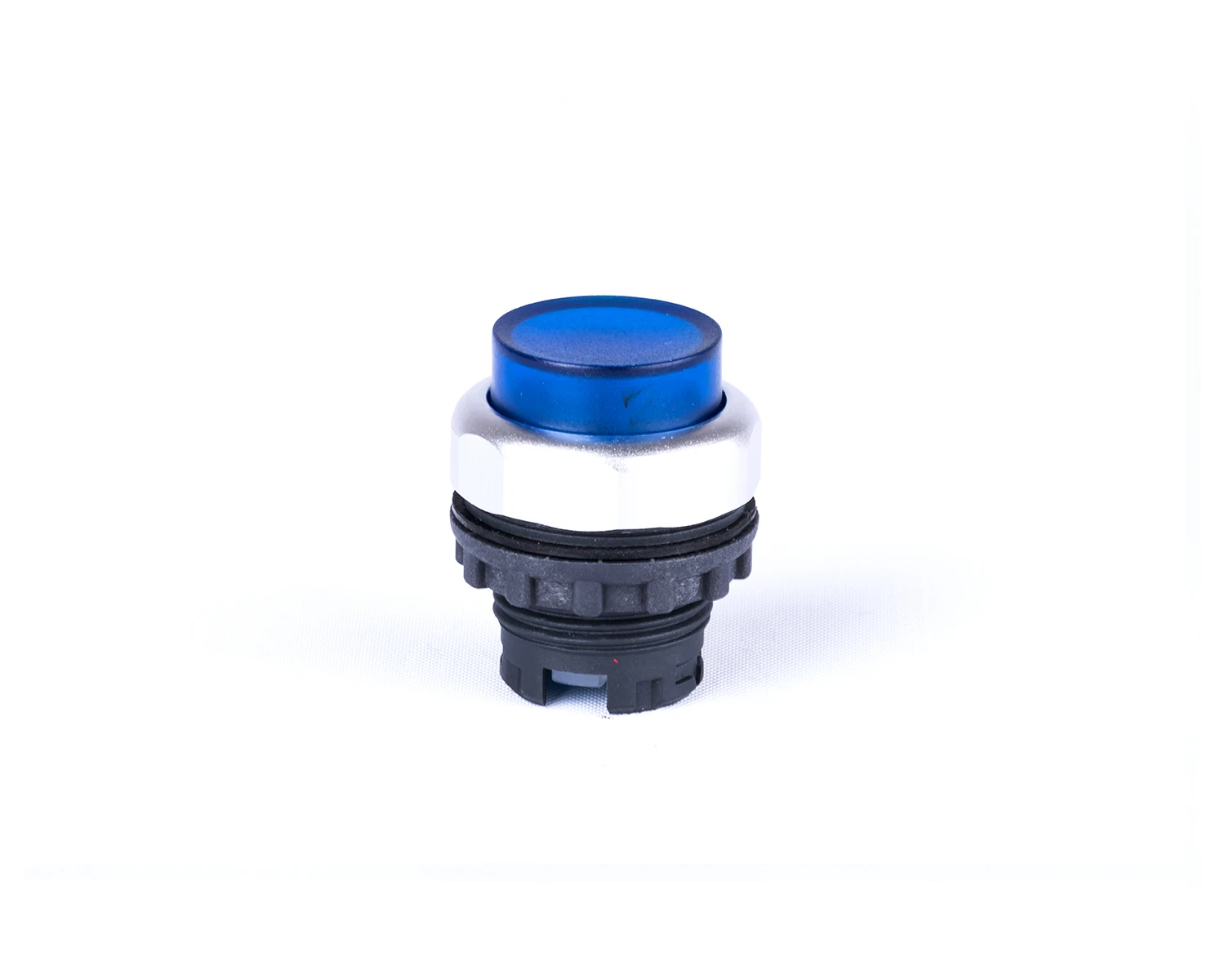 Buton inalt, cu revenire, fara inscripţionare, cu indicator luminos, albastru ex9p1 ri b - noark - 105633