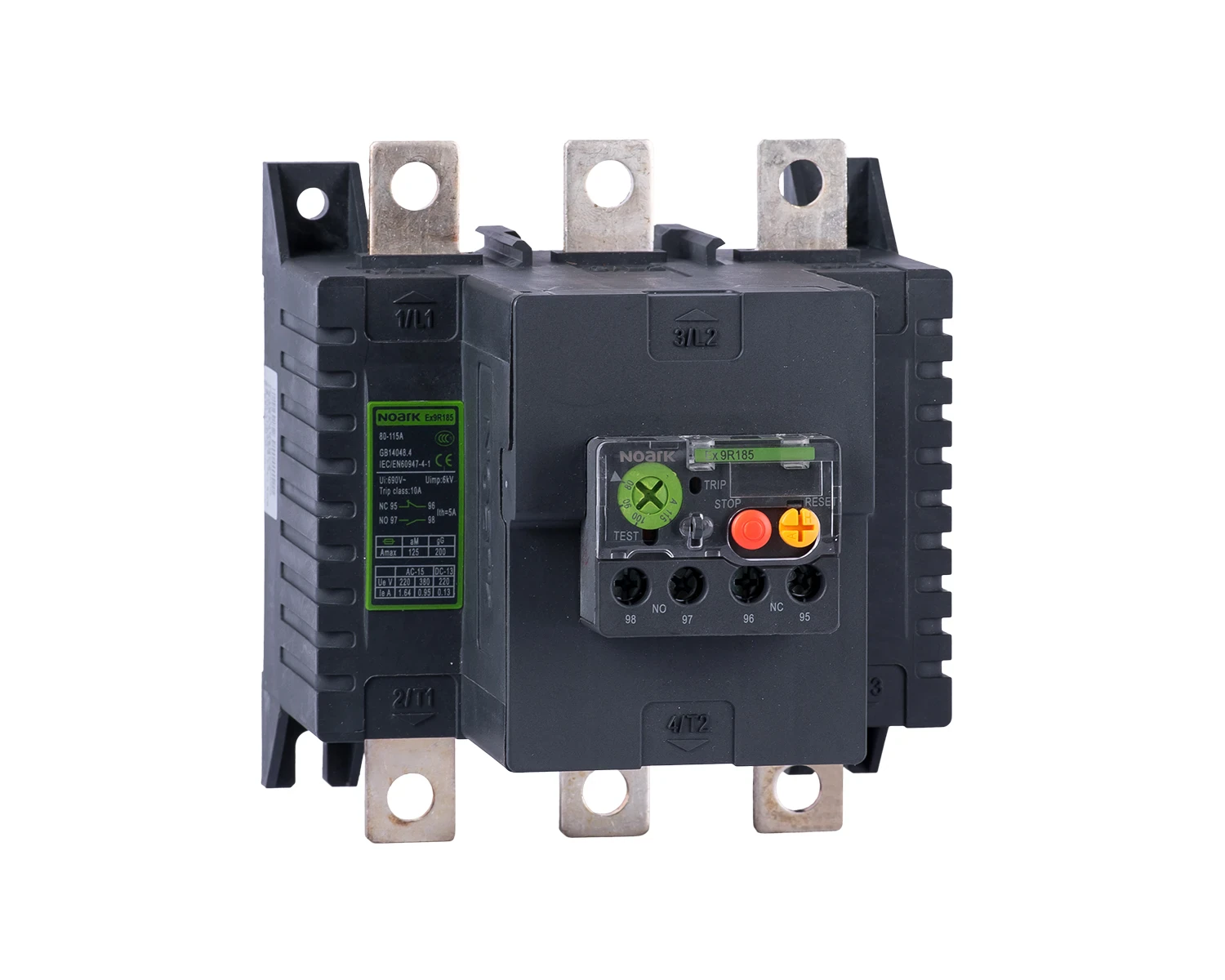 Releu termic de suprasarcina 3-poli In=150A interval setare Ie=110 - 150A se poate combina cu contactoare Ex9C115-185 - Noark Ex9R185 150A - 106327