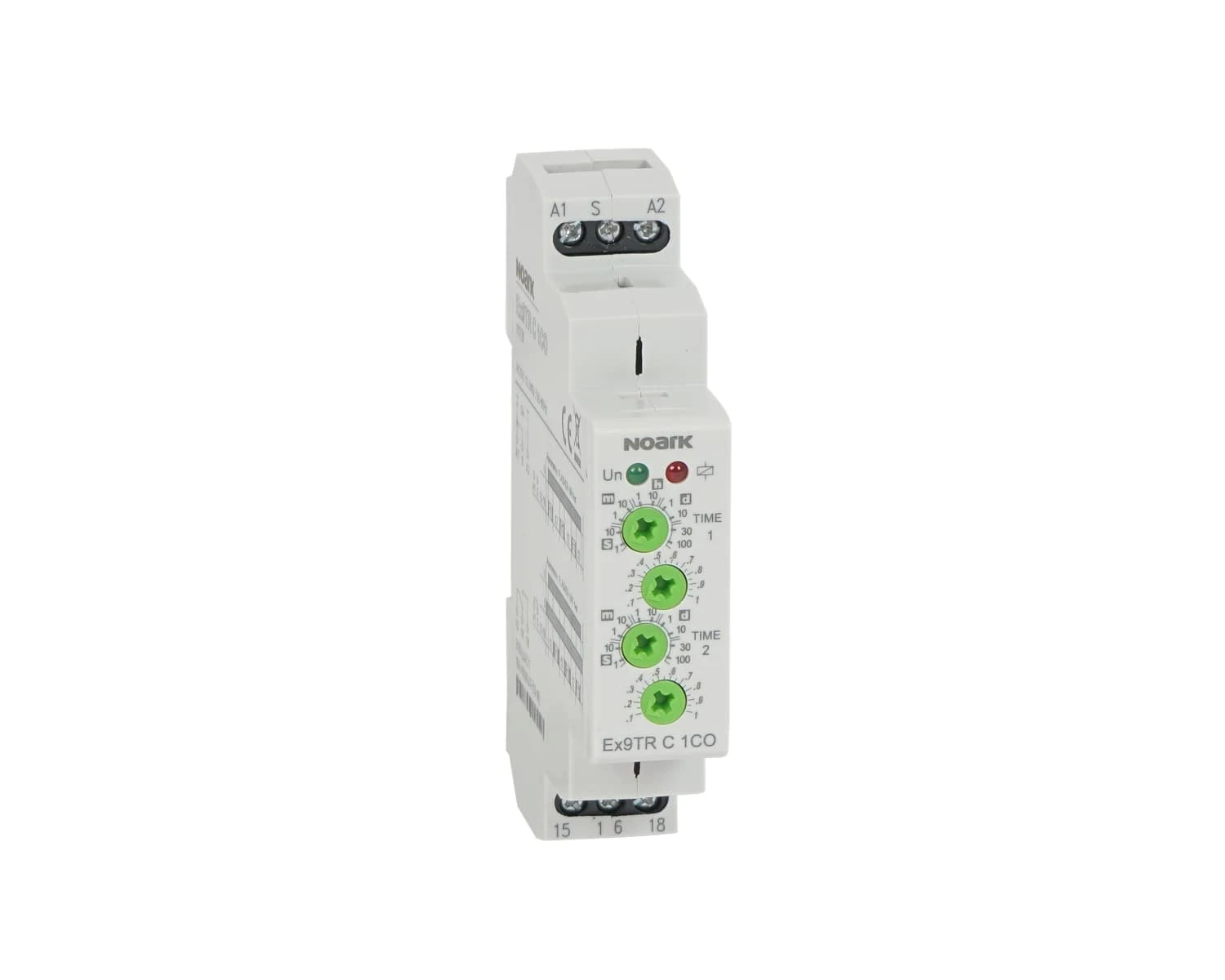 Releu de timp cu ciclu asimetric contact 16A 1CO  12-240V AC/DC Ajustabil ON/OFF Ex9TR C 1CO - Noark - 111729