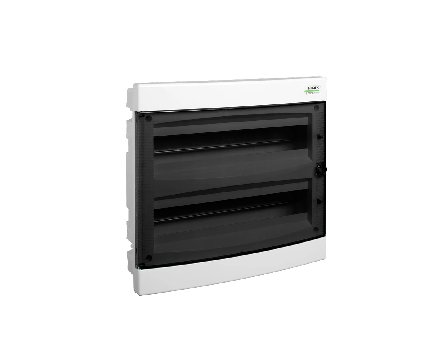 Tablou sigurante din plastic, potrivit pentru pereţi cu imperfecţiuni, montaj incastrat, usa transparenta, ip40, 2 randuri, (2x18 module) - pnf-hw 