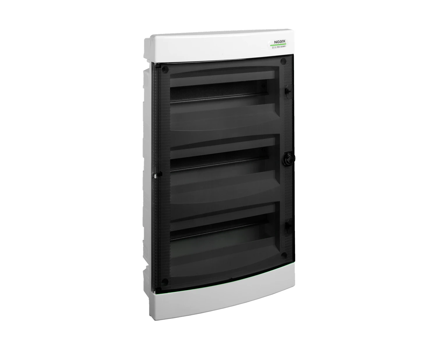 Tablou sigurante din plastic, potrivit pentru pereţi cu imperfecţiuni, montaj incastrat, usa transparenta, ip40, 3 randuri, (3x12 module) - pnf-hw 36t