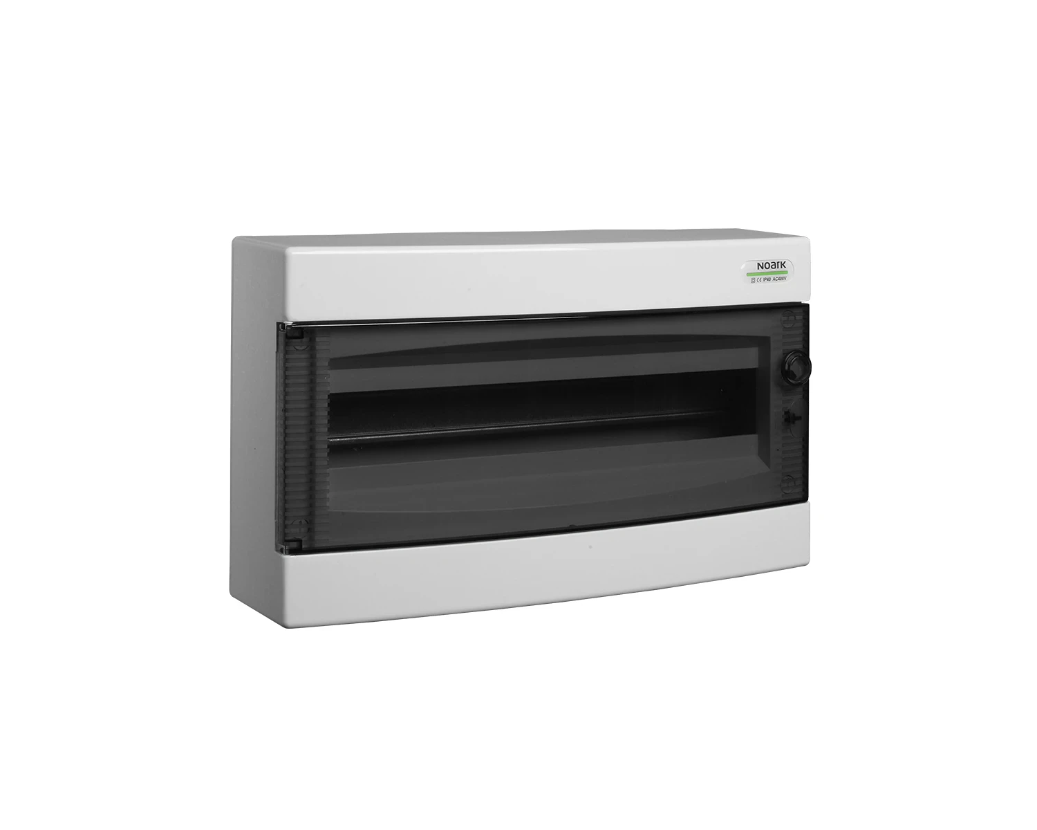 Tablou sigurante din plastic, montaj aparent, usa tranparenta, ip40, 1 rand, (1x24 module) - pns 1x24t - noark, 113298