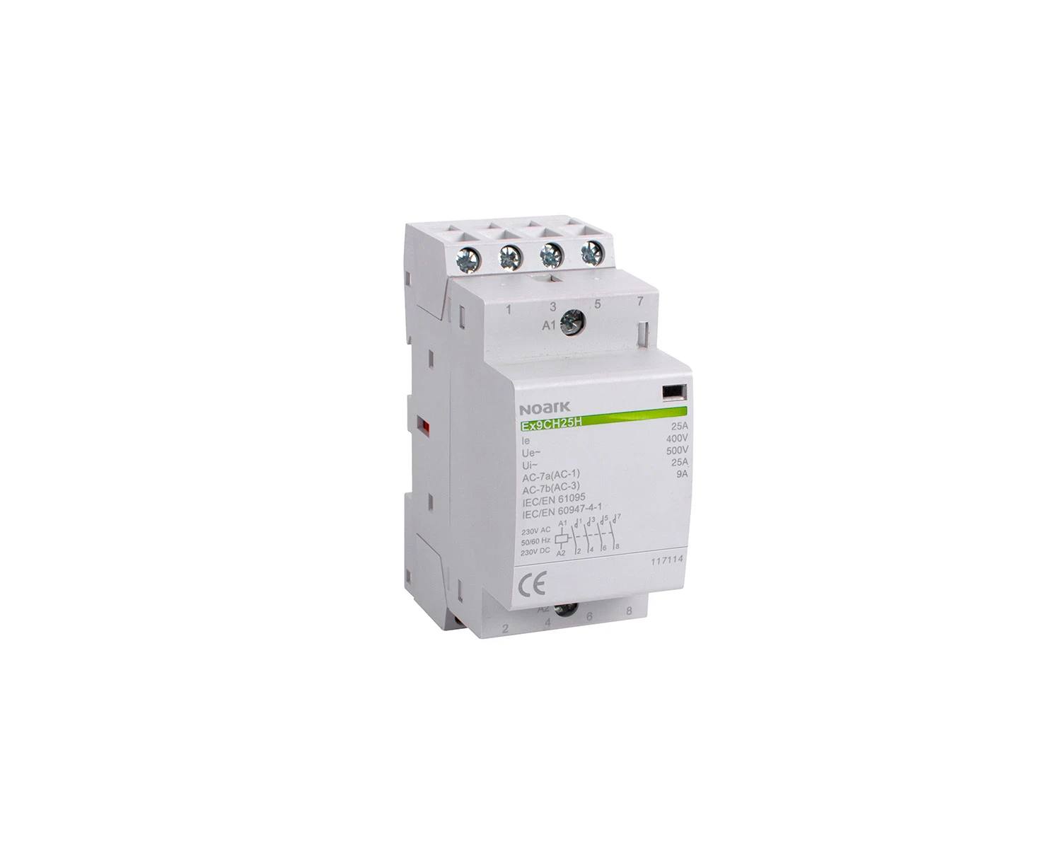 Contactor modular silentios 32A bobina 110V AC/DC 3 NO + 1 NC  - Noark Ex9CH32H 117160