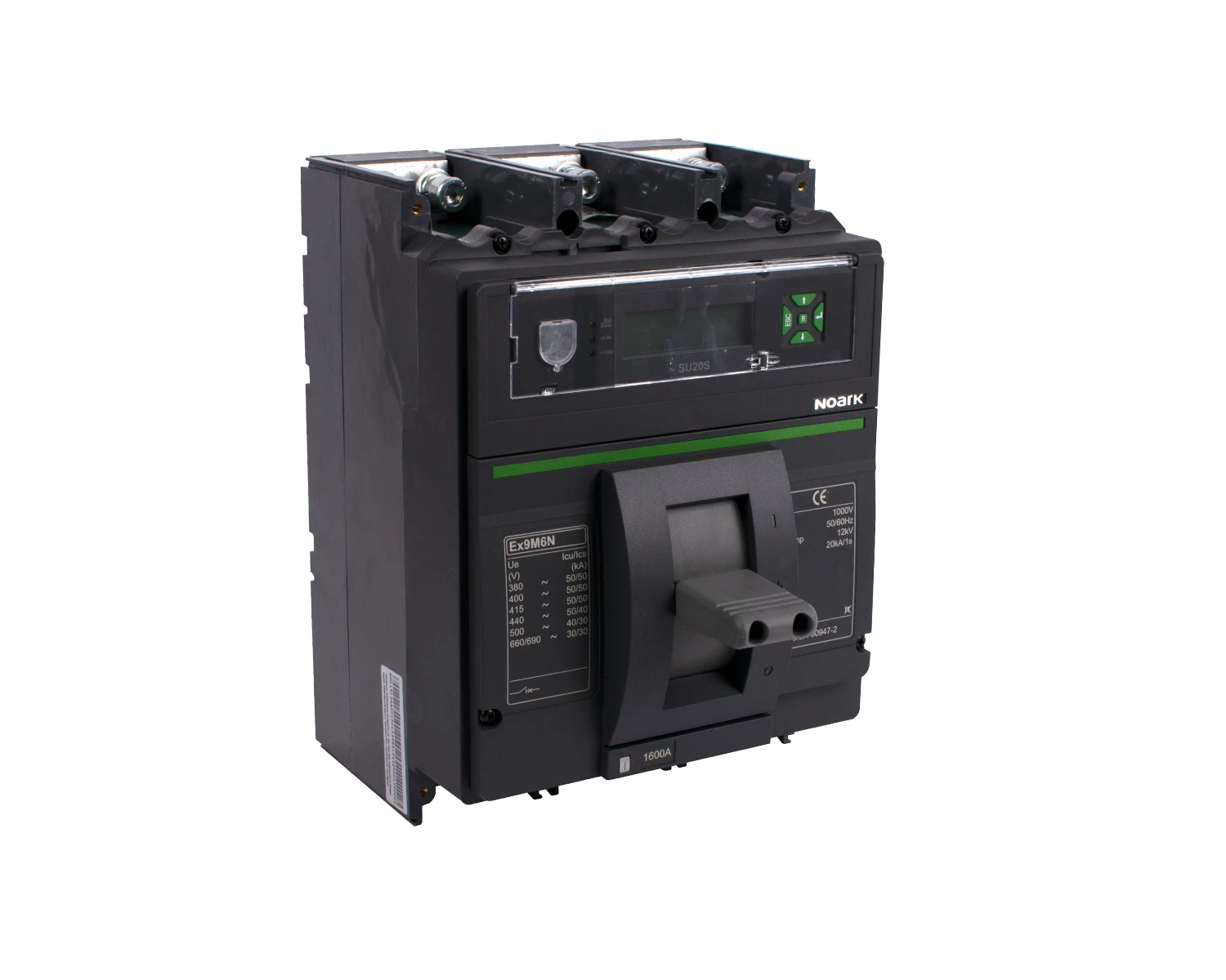 Intrerupator USOL 1000A, AC, 3P, 100kA, Unitate de declansare electronica LCD SU20S, , cadru M6  - Noark Ex9M6H 116148